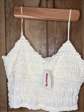 Ella Moss Ivory Textured Smocked Cami